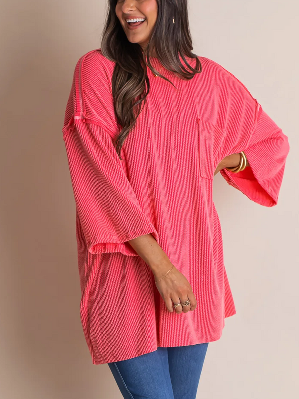 2024 New Oversize High Neck Urban Ribbed Tunic (Buy 2 Free Shipping)